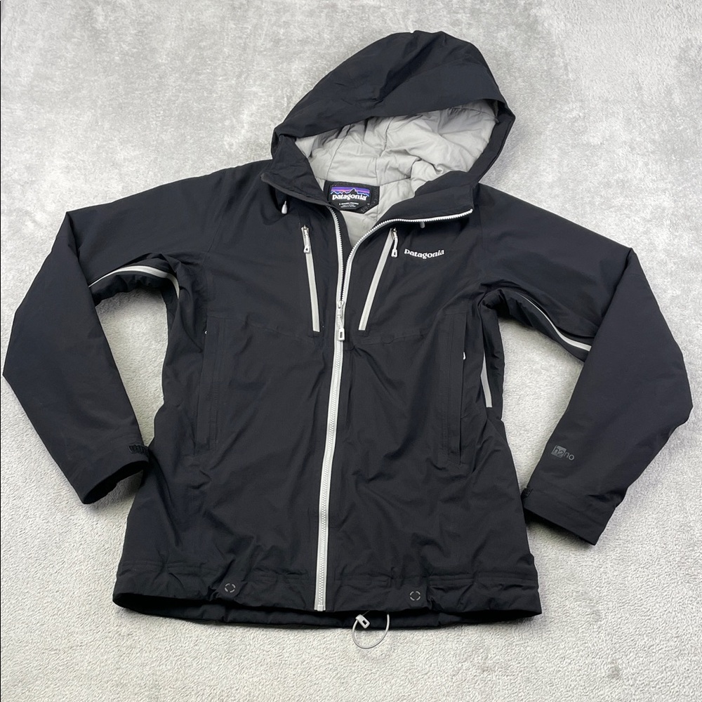 Patagonia L Women's Stretch Nano Storm Black and Gray Jacket Discontinued